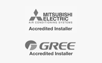 Mitsubishi & GREE accreditation seal